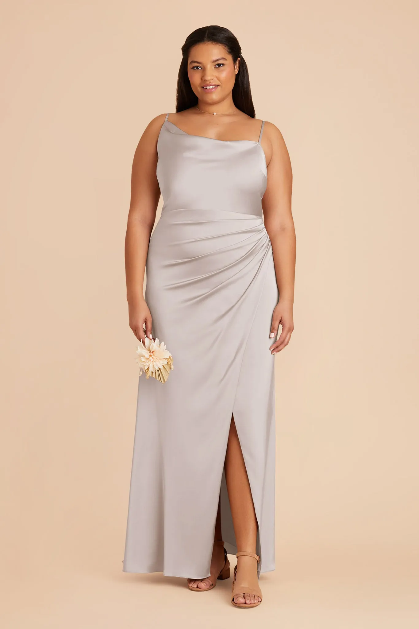 Jennifer Matte Satin Dress - Platinum sold by Birdy Grey product image thumbnail 2
