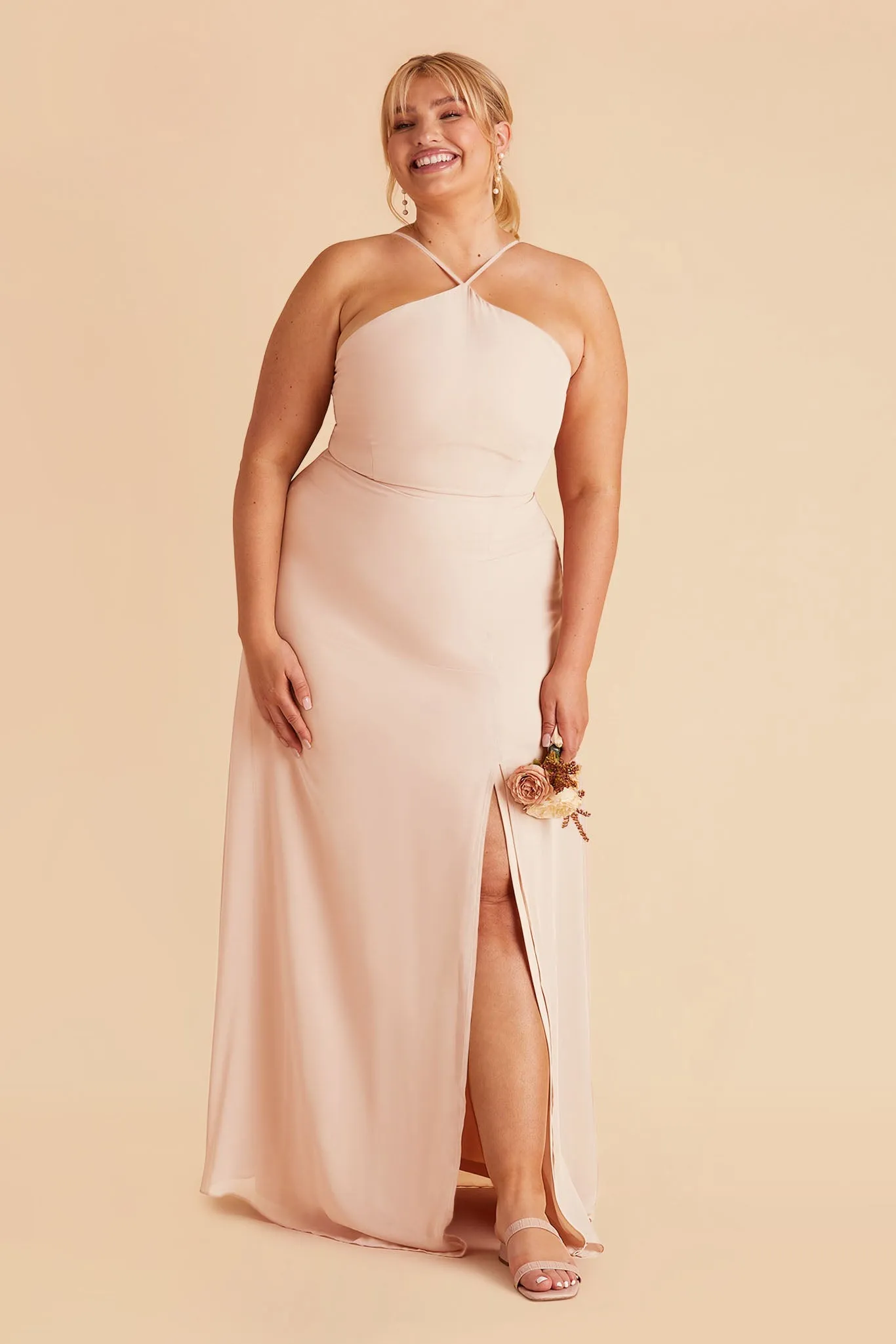 Juliet Chiffon Dress - Pale Blush sold by Birdy Grey product image thumbnail 2