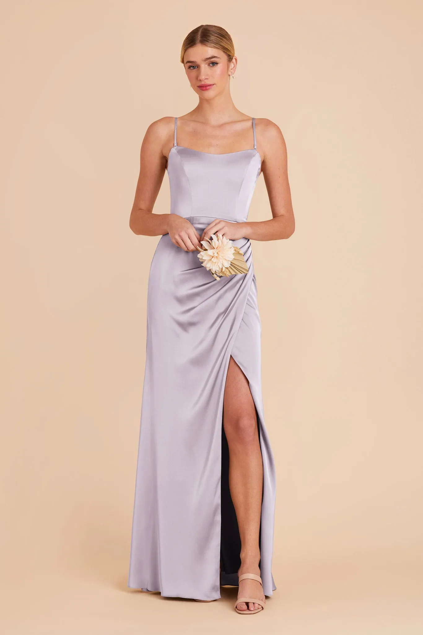 Anne Matte Satin Dress - Dusty Lilac sold by Birdy Grey product image thumbnail 3