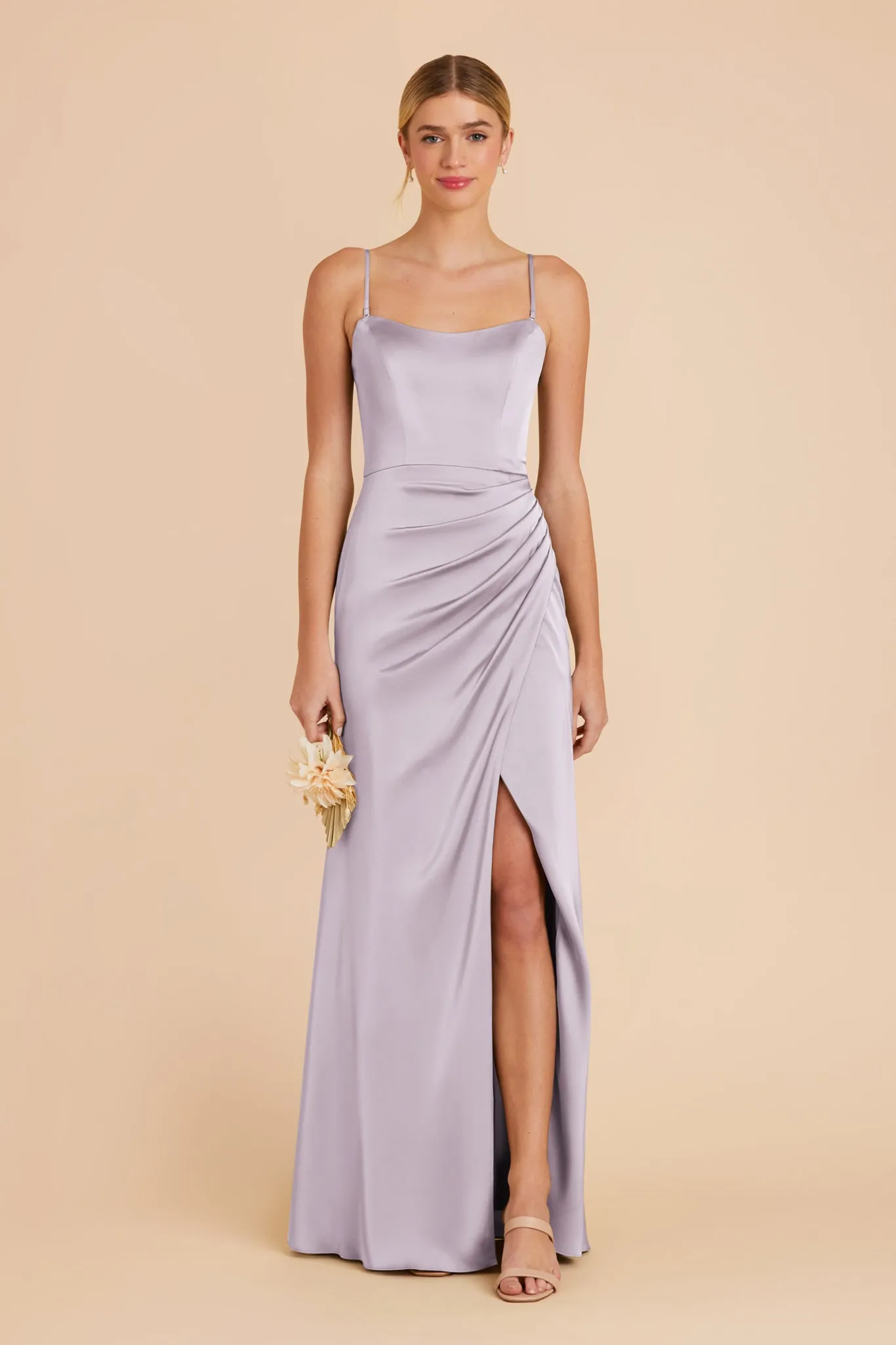 Anne Matte Satin Dress - Dusty Lilac sold by Birdy Grey product image thumbnail 5