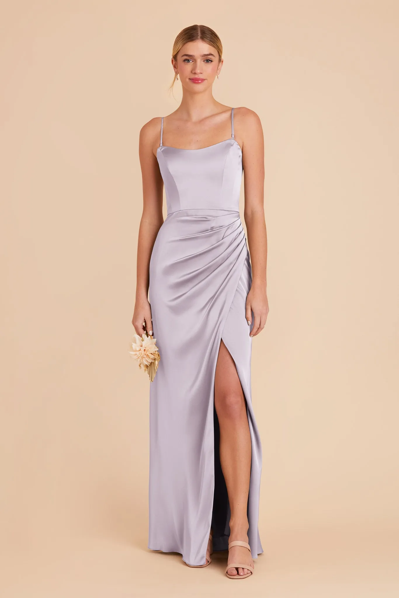 Anne Matte Satin Dress - Dusty Lilac sold by Birdy Grey