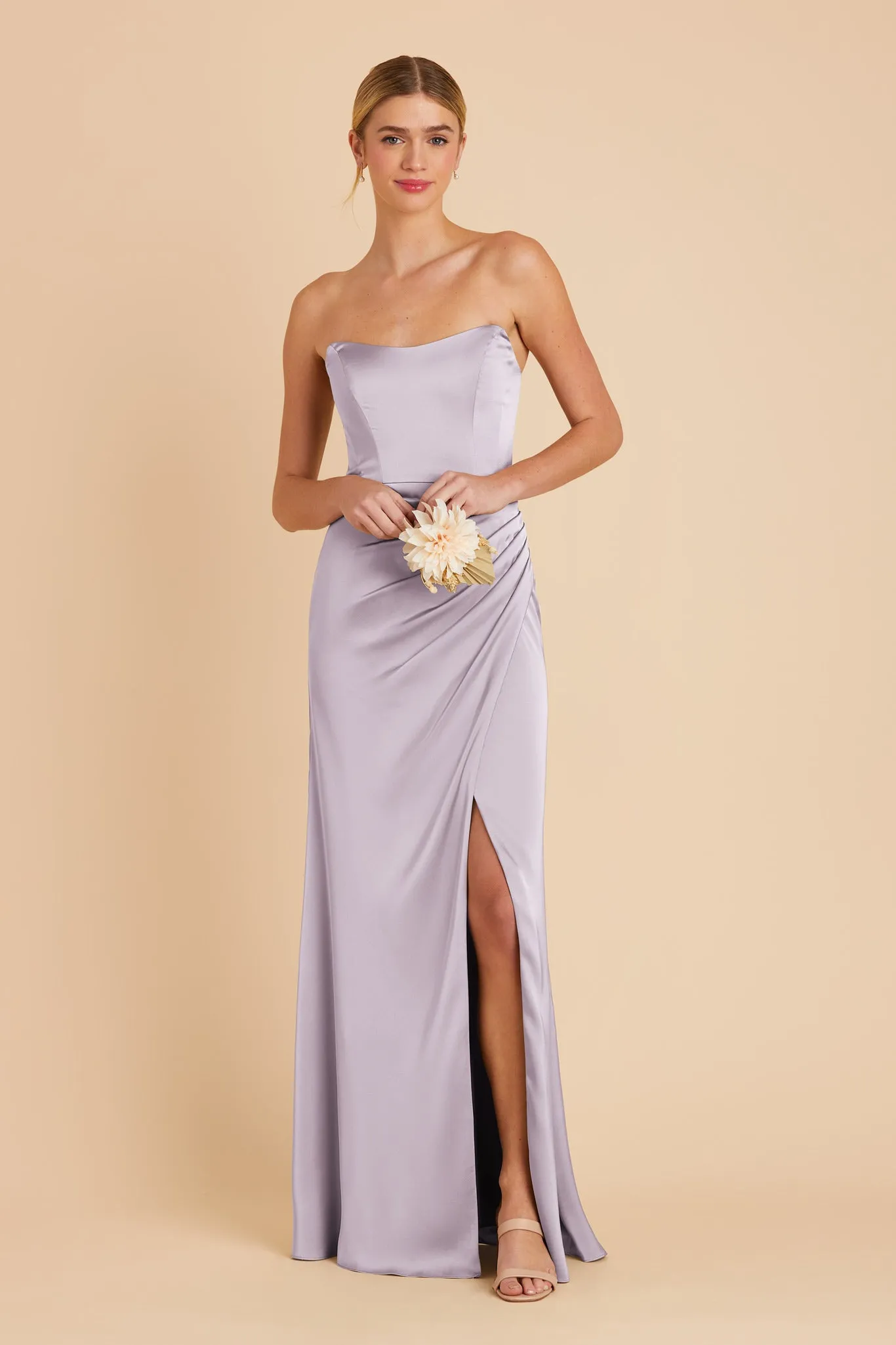 Anne Matte Satin Dress - Dusty Lilac sold by Birdy Grey product image thumbnail 4