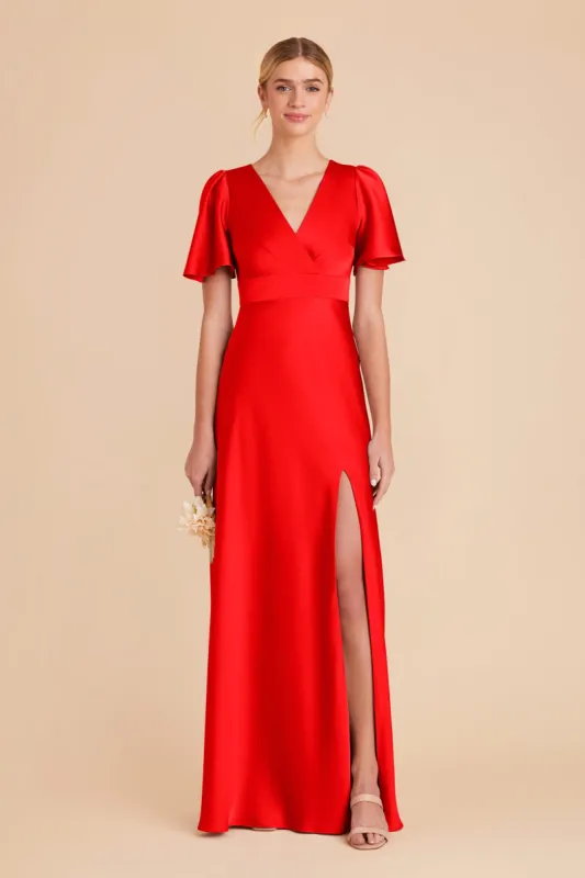 Marni Matte Satin Dress - Lipstick Red sold by Birdy Grey