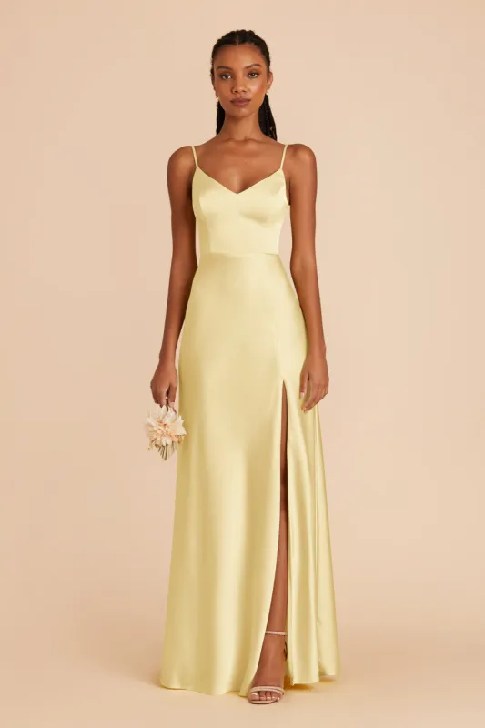 Jay Matte Satin Dress - Lemon Sorbet sold by Birdy Grey