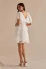 Jenn Mesh Tiered Mini Dress - White sold by Birdy Grey