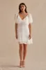 Jenn Mesh Tiered Mini Dress - White sold by Birdy Grey