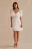 Jenn Mesh Tiered Mini Dress - White sold by Birdy Grey