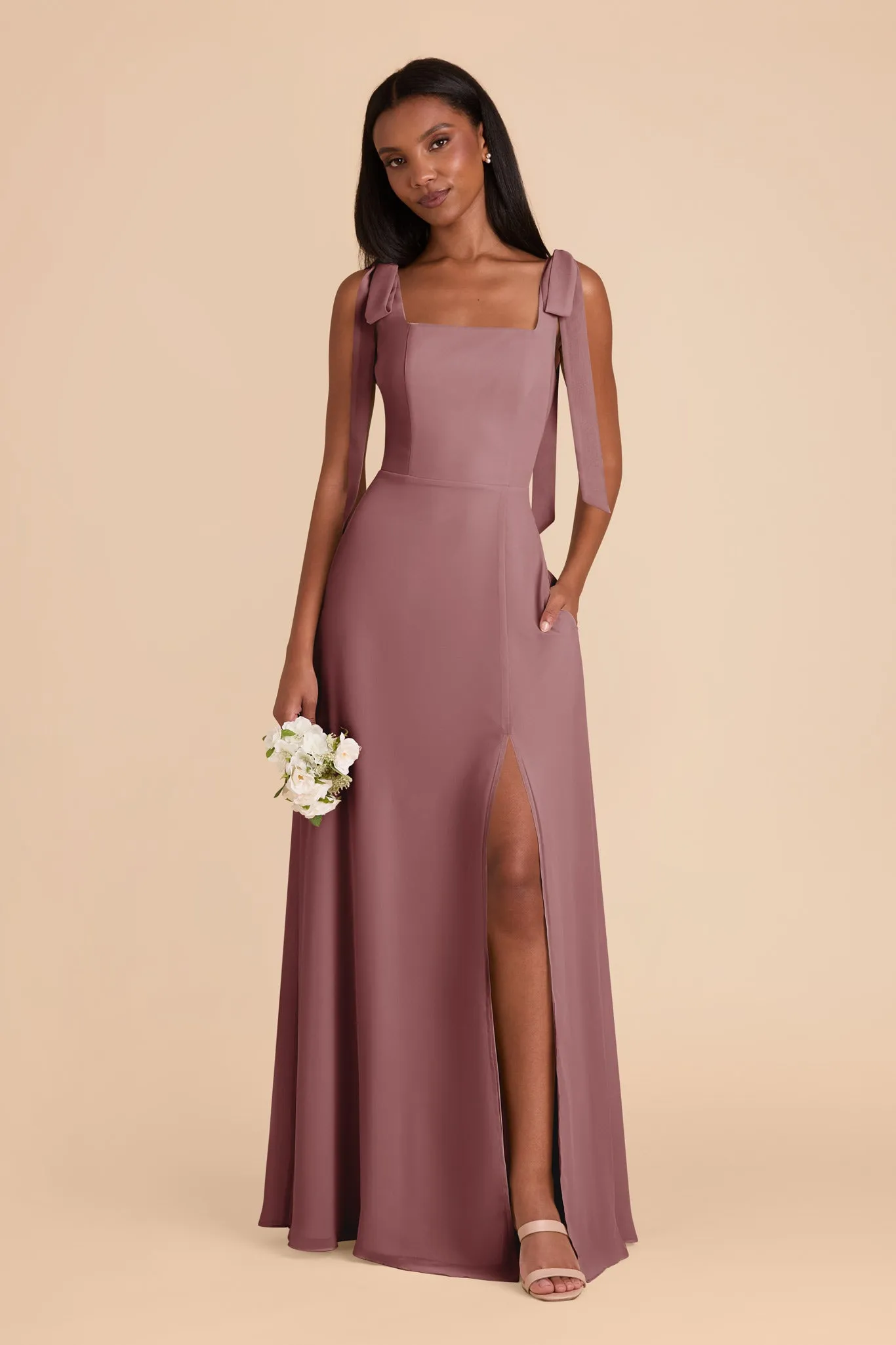 Alex Convertible Dress Chiffon - Dark Mauve sold by Birdy Grey product image thumbnail 3