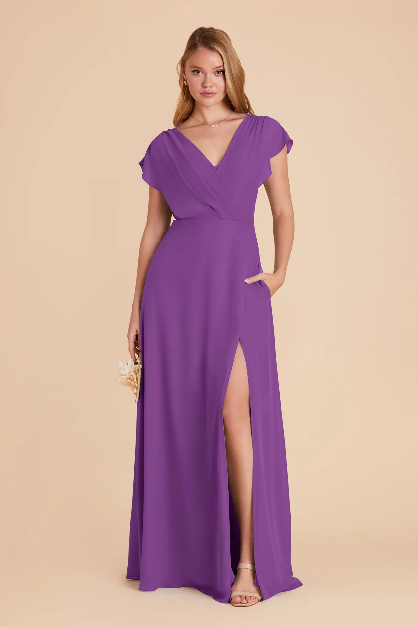 Violet Chiffon Dress - Amethyst sold by Birdy Grey product image thumbnail 3