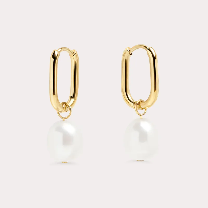 Opal Pearl Huggie Earring - Gold sold by Birdy Grey