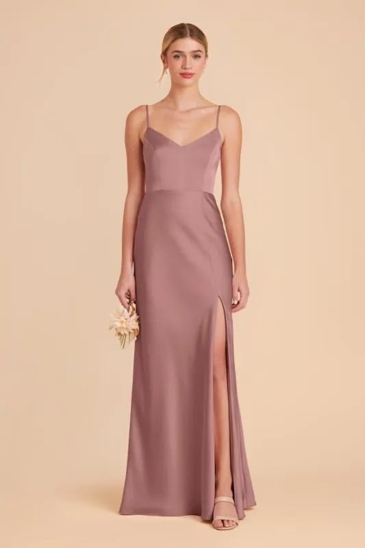 Jay Matte Satin Dress - Dark Mauve sold by Birdy Grey