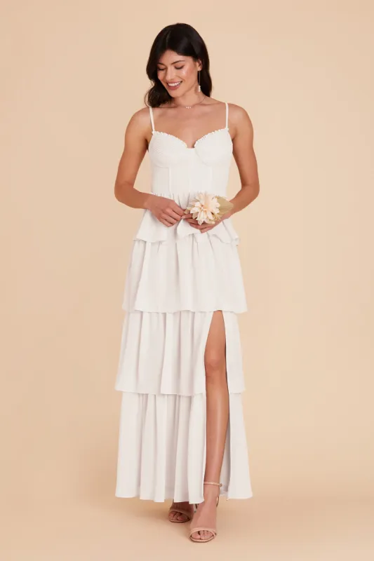 Lola Chiffon Dress - White sold by Birdy Grey