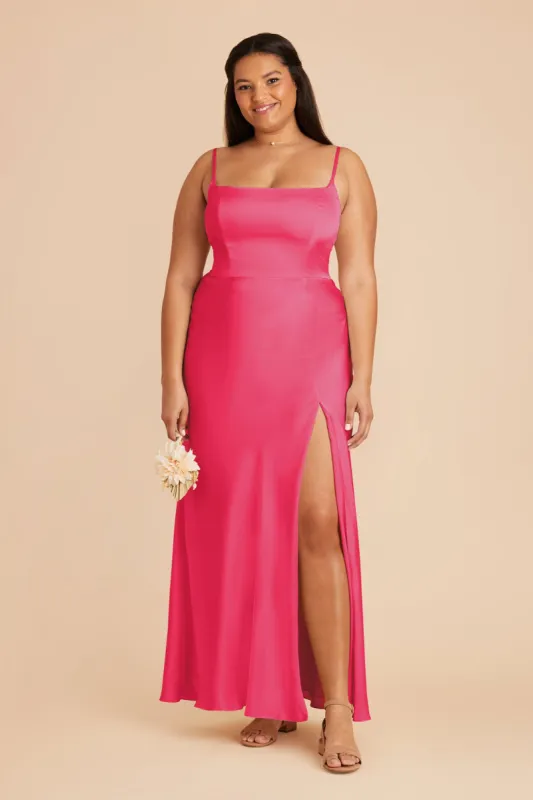 Mai Matte Satin Dress - Fuchsia sold by Birdy Grey