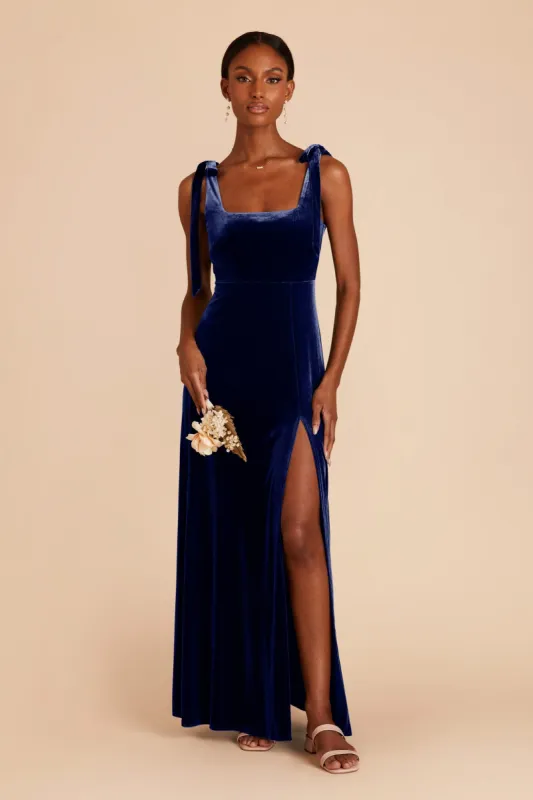 Alex Velvet Dress - Sapphire Blue sold by Birdy Grey