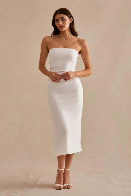 Kourtney Strapless Dress - Ivory sold by Birdy Grey