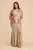 Stephanie Matte Satin Dress - Neutral Champagne sold by Birdy Grey