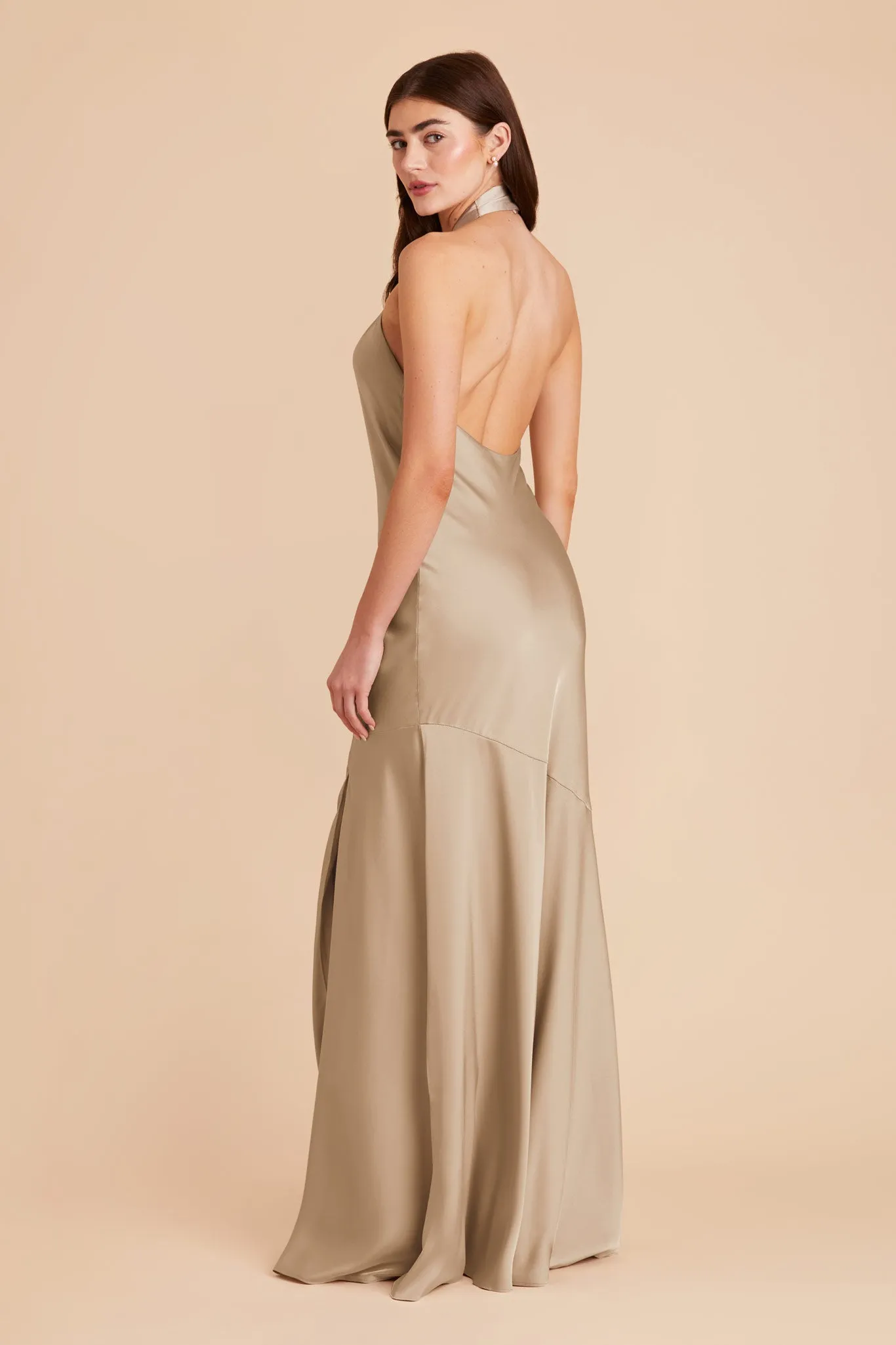 Stephanie Matte Satin Dress - Neutral Champagne sold by Birdy Grey product image thumbnail 4