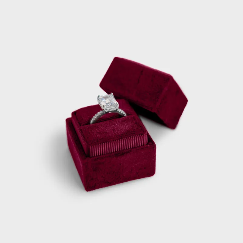 Velvet Ring Box - Cabernet sold by Birdy Grey