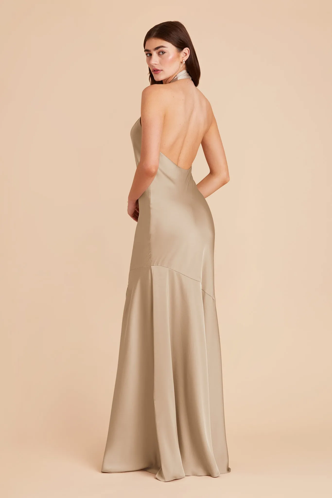 Stephanie Matte Satin Dress - Neutral Champagne sold by Birdy Grey product image thumbnail 5