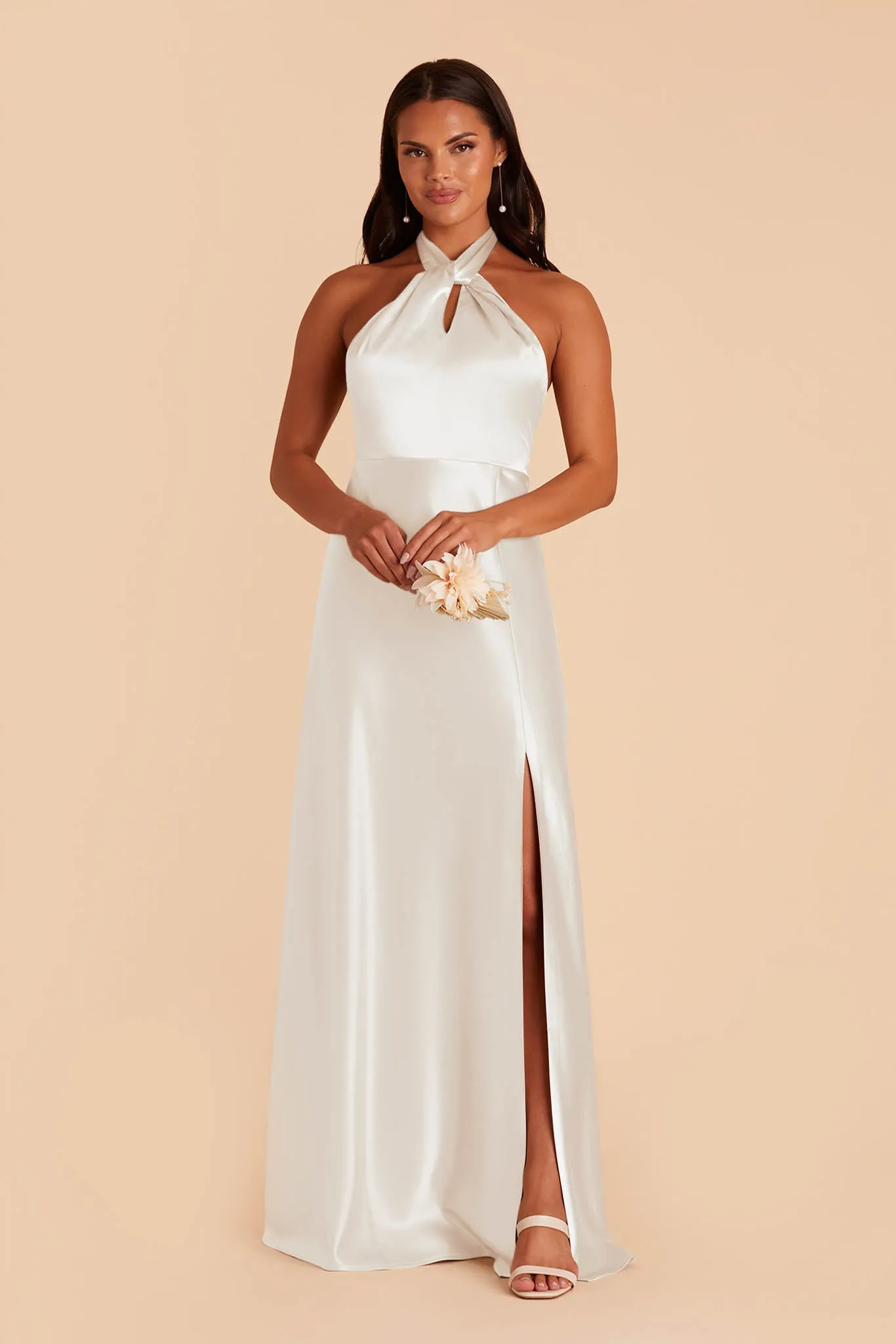 Monica Shiny Satin Dress - White sold by Birdy Grey product image thumbnail 5