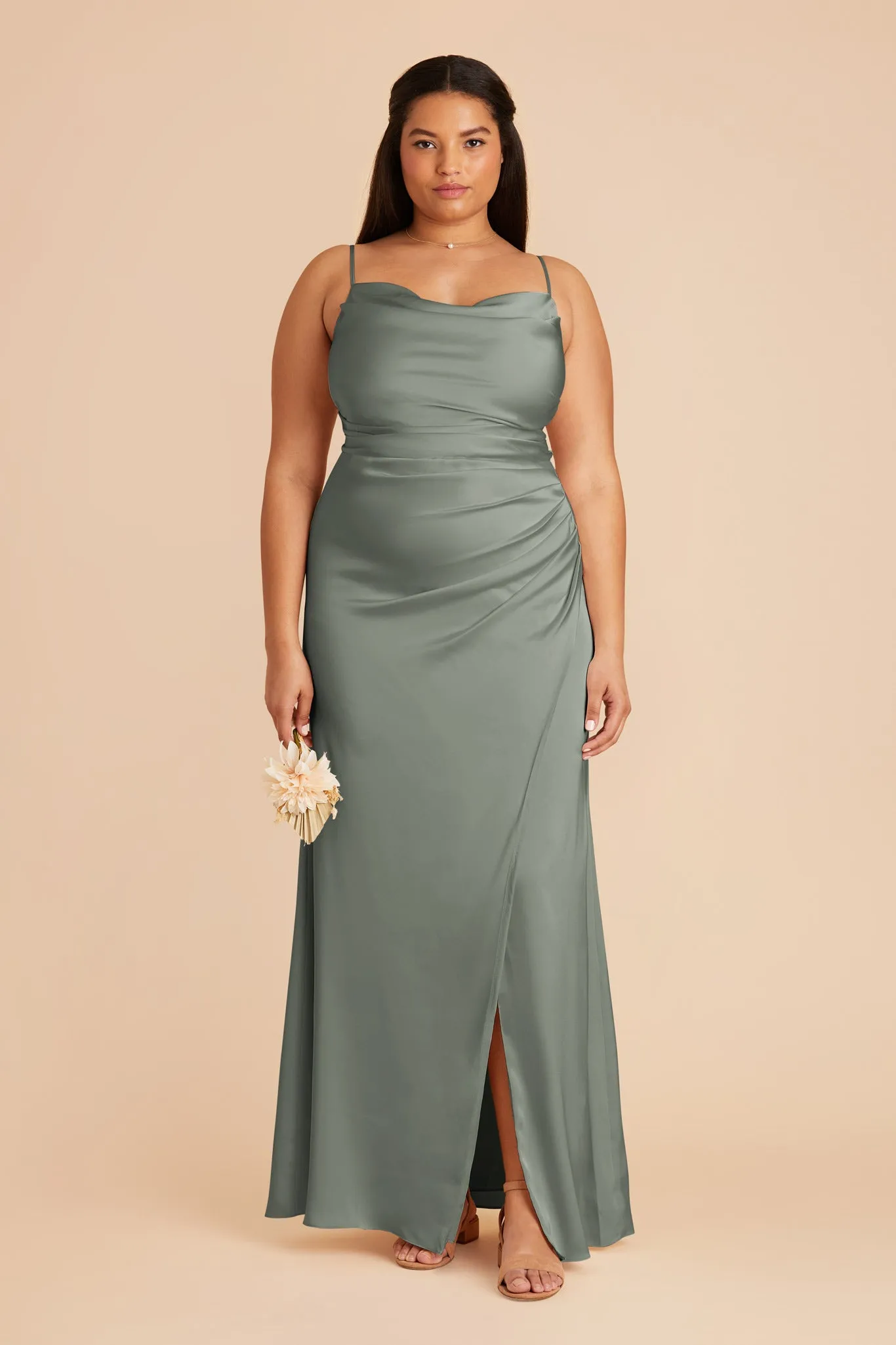 Lydia Matte Satin Dress - Sea Glass sold by Birdy Grey product image thumbnail 2