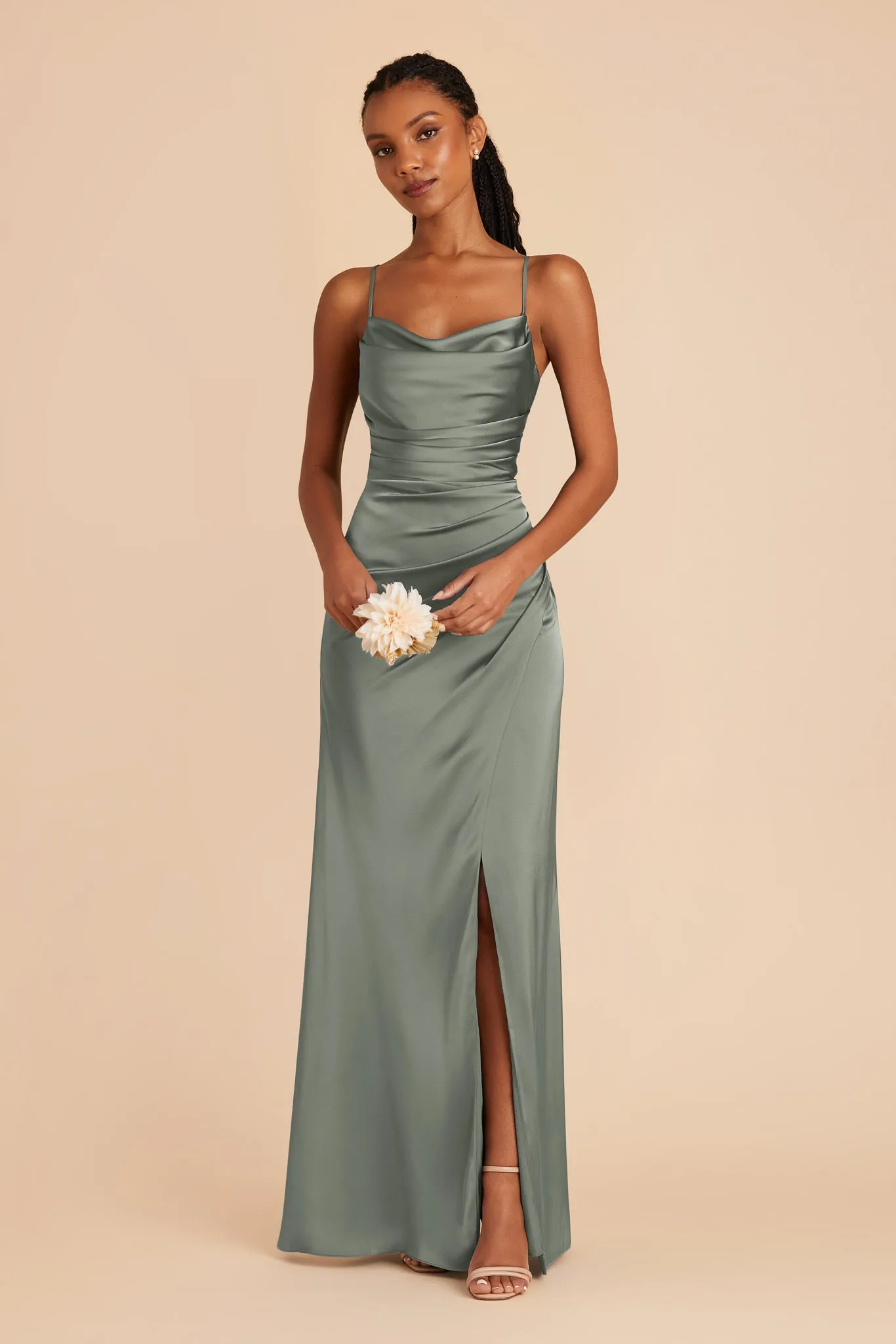 Lydia Matte Satin Dress - Sea Glass sold by Birdy Grey product image thumbnail 4