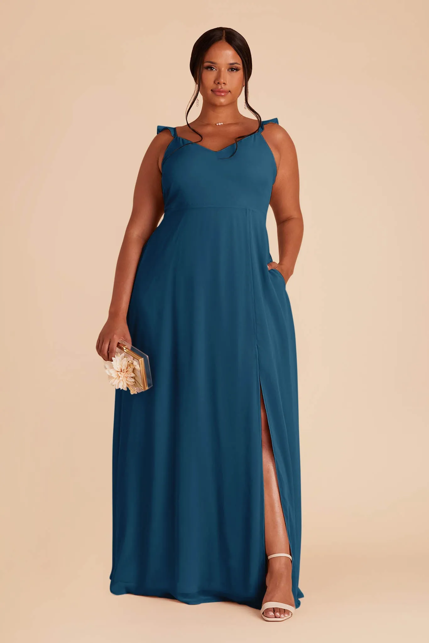 Doris Chiffon Dress - Dark Teal sold by Birdy Grey product image thumbnail 2