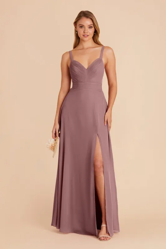 Deborah Chiffon Dress - Dark Mauve sold by Birdy Grey