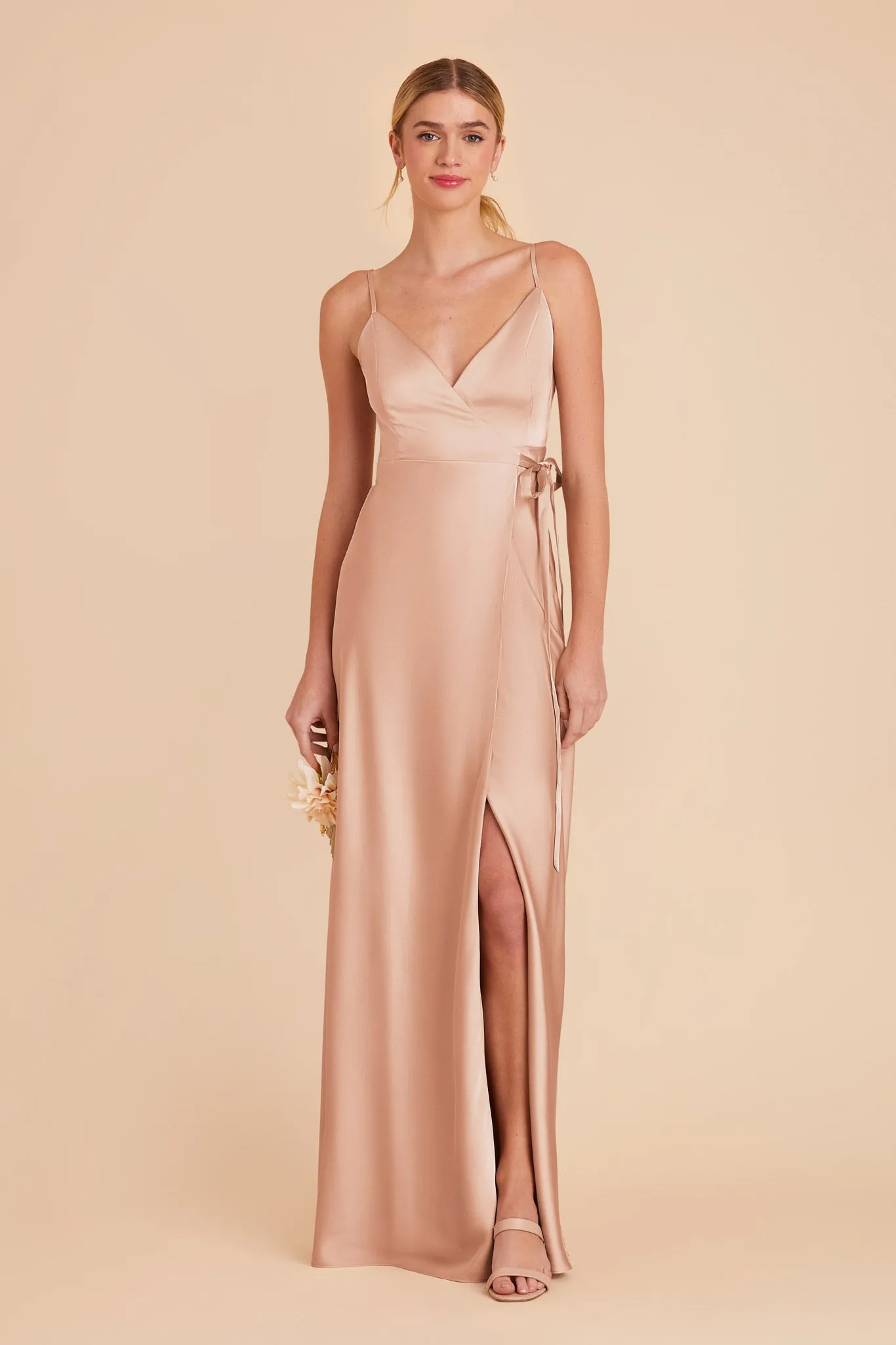 Cindy Matte Satin Dress - Rose Gold sold by Birdy Grey