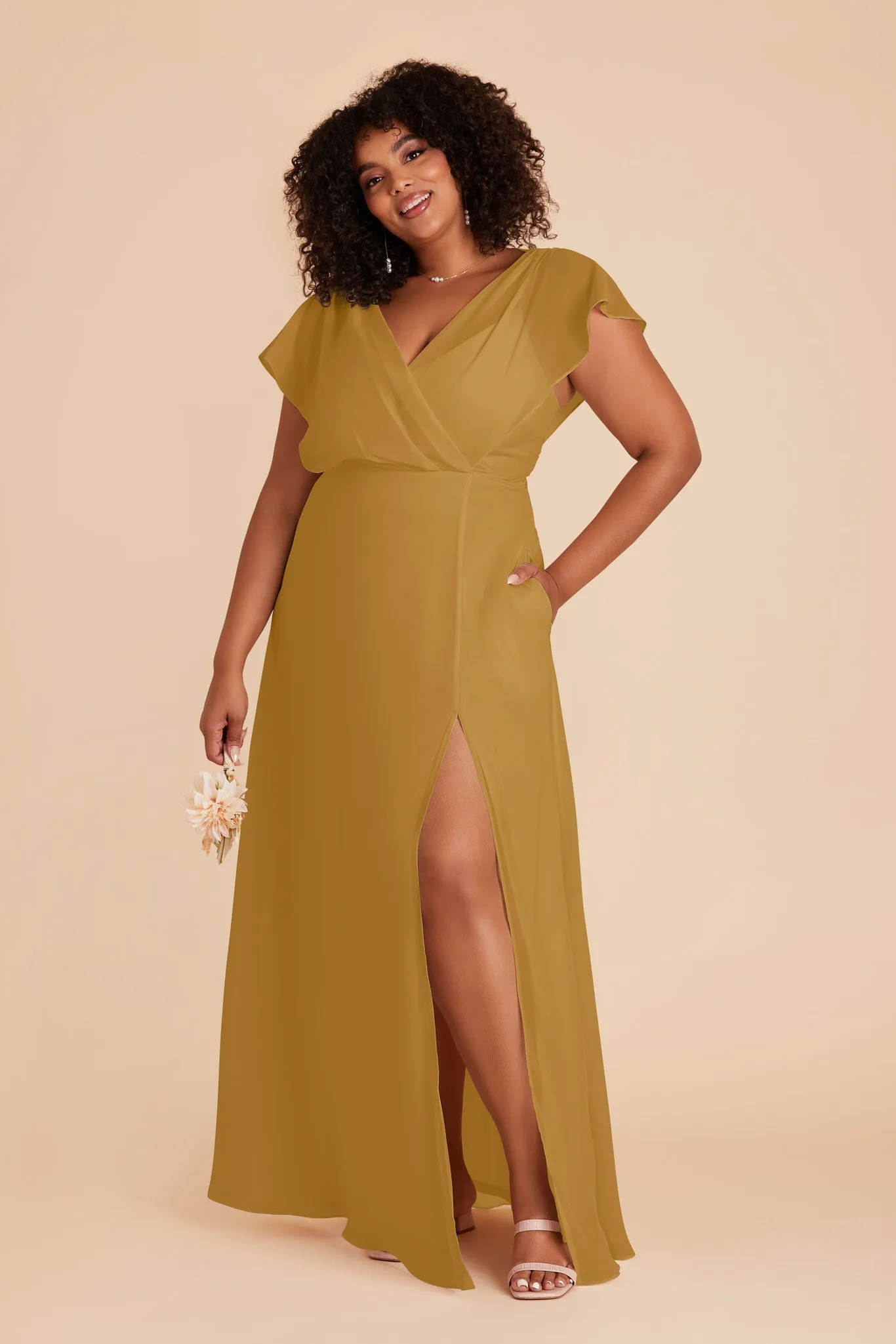 Violet Chiffon Dress - Marigold sold by Birdy Grey product image thumbnail 2