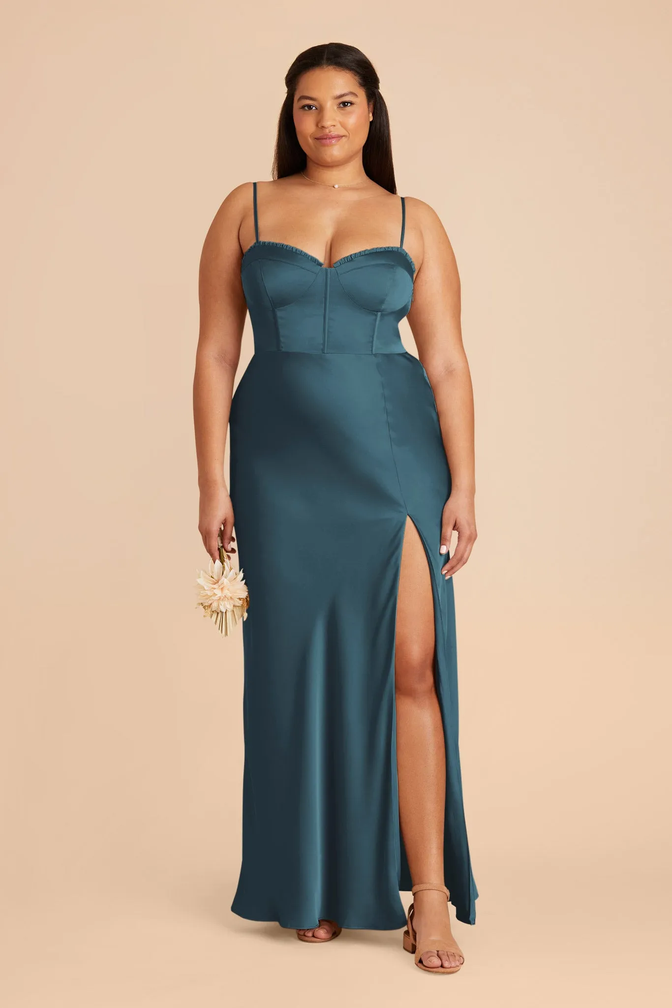 Jessica Matte Satin Dress - Dark Teal sold by Birdy Grey product image thumbnail 2