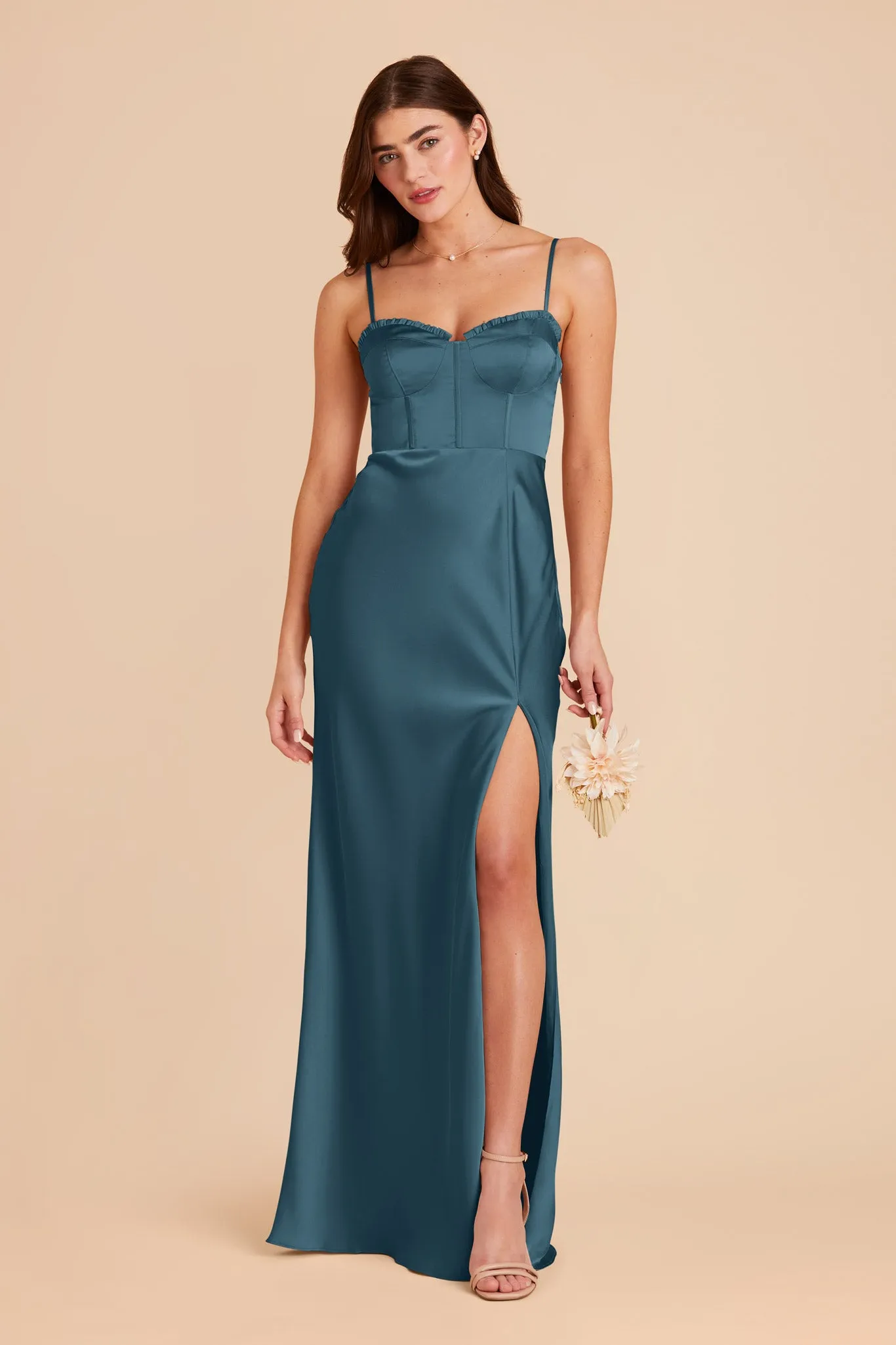 Jessica Matte Satin Dress - Dark Teal sold by Birdy Grey product image thumbnail 3