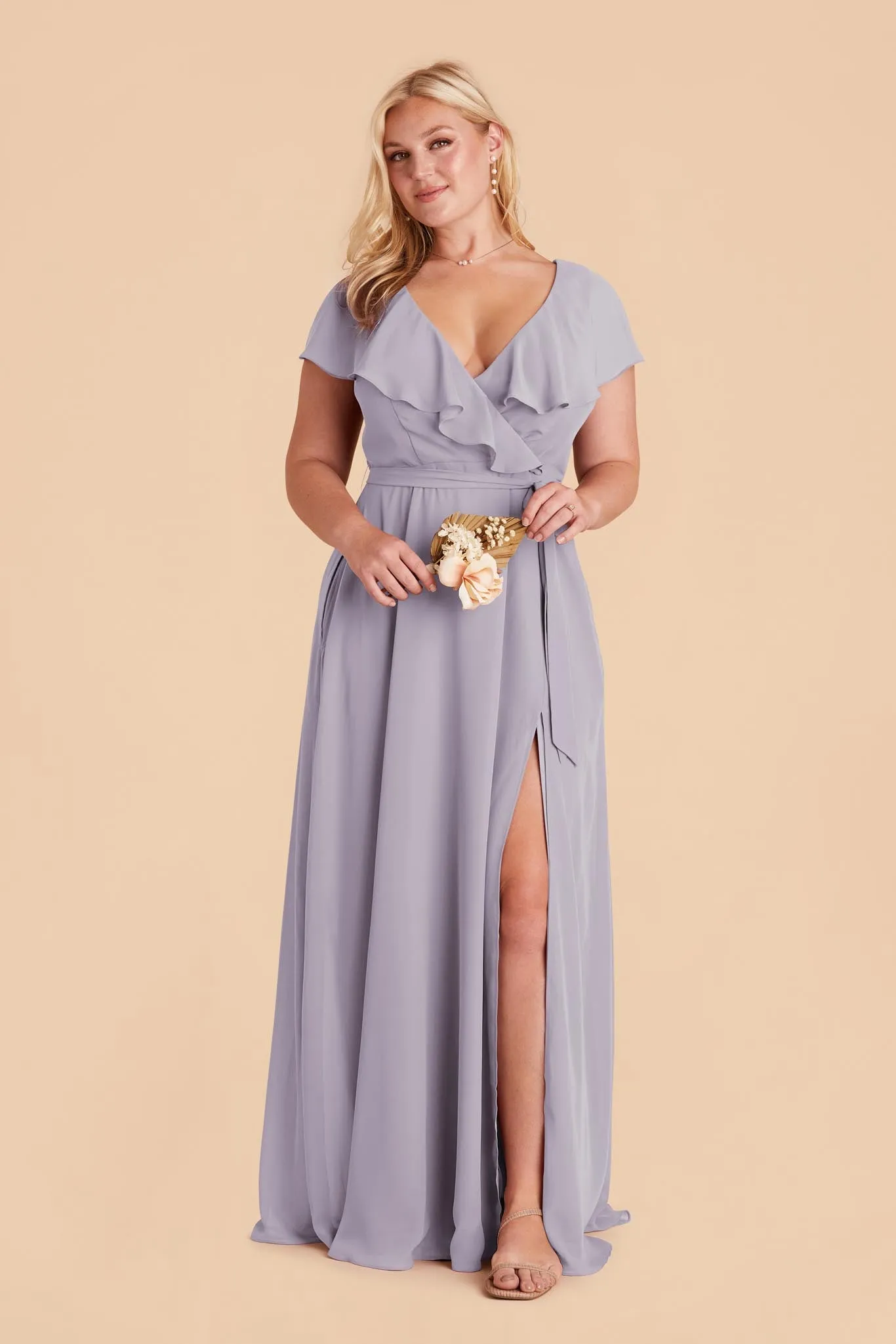 Jackson Chiffon Dress - Dusty Lilac sold by Birdy Grey