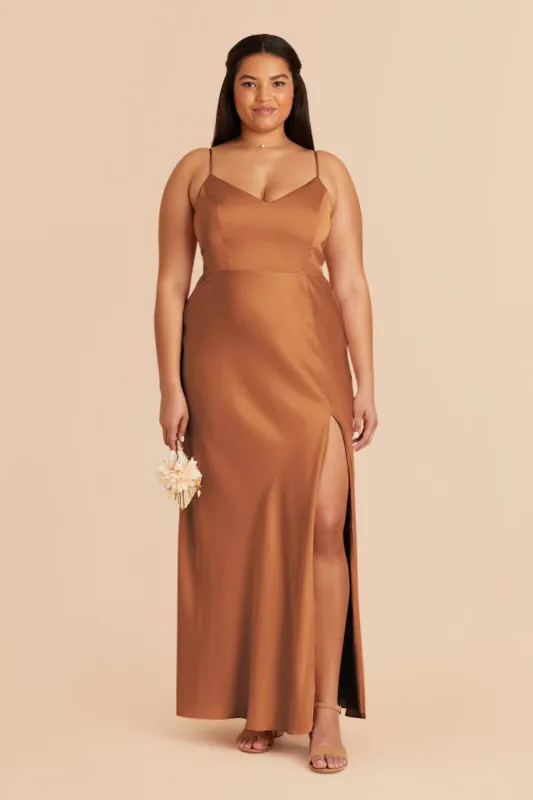 Jay Matte Satin Dress - Rust sold by Birdy Grey