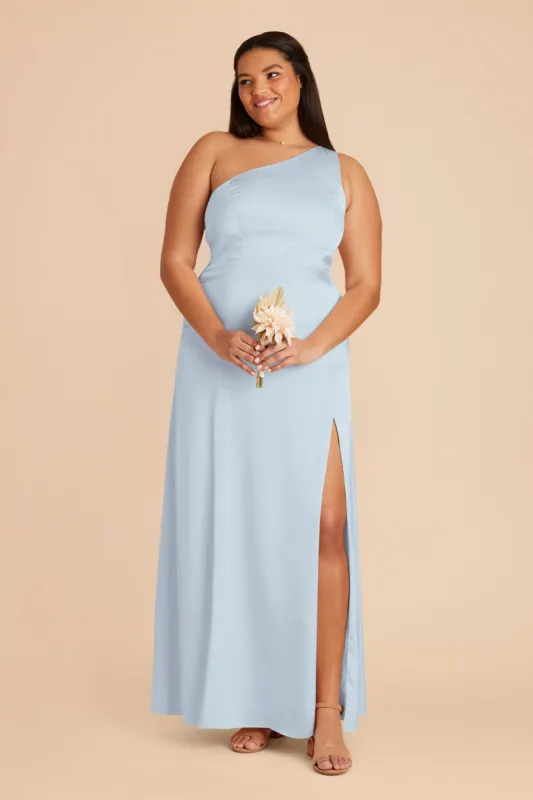 Kira Matte Satin Dress - Mist Blue sold by Birdy Grey