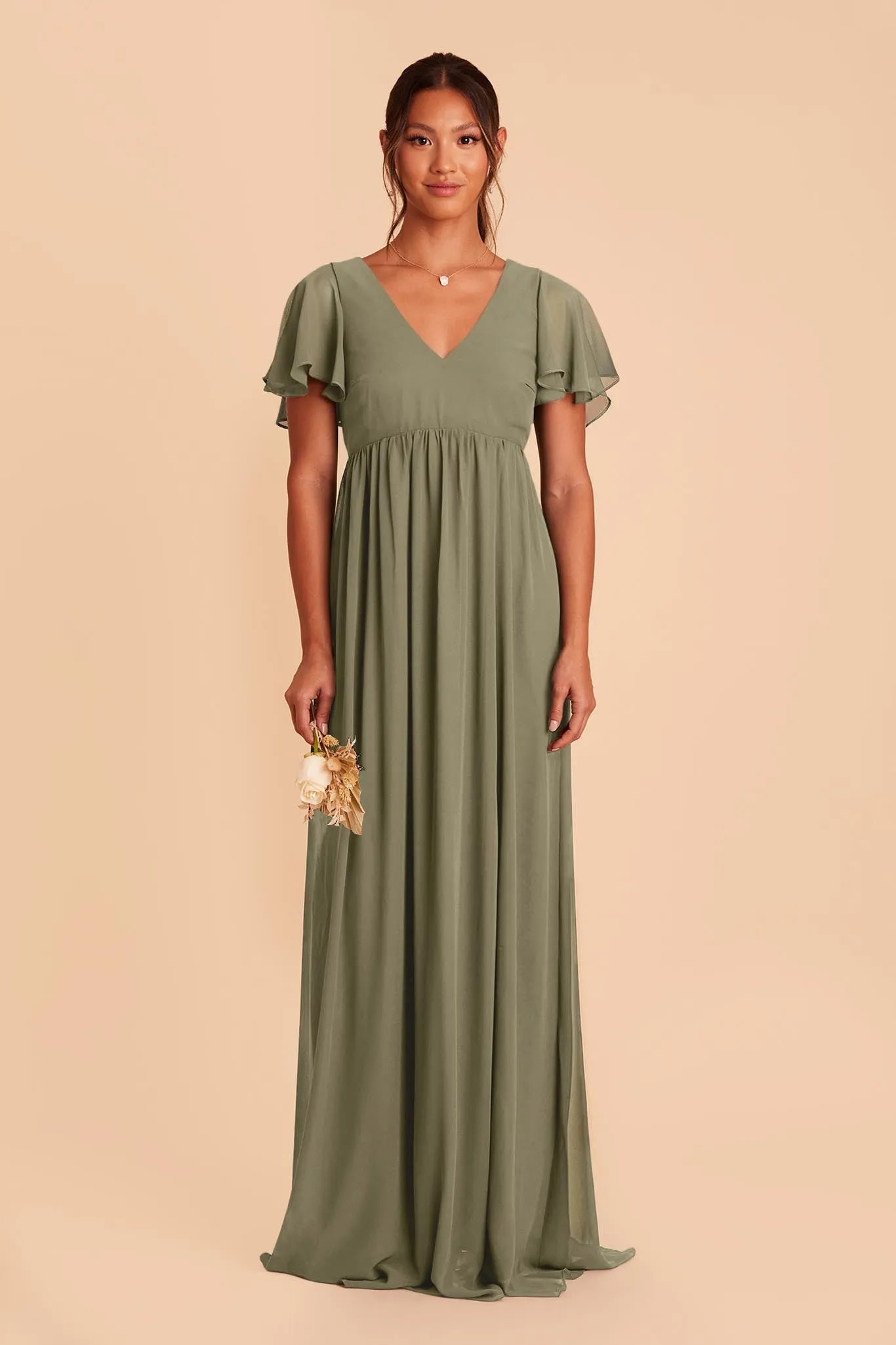 Hannah Empire Dress - Moss Green sold by Birdy Grey product image thumbnail 5