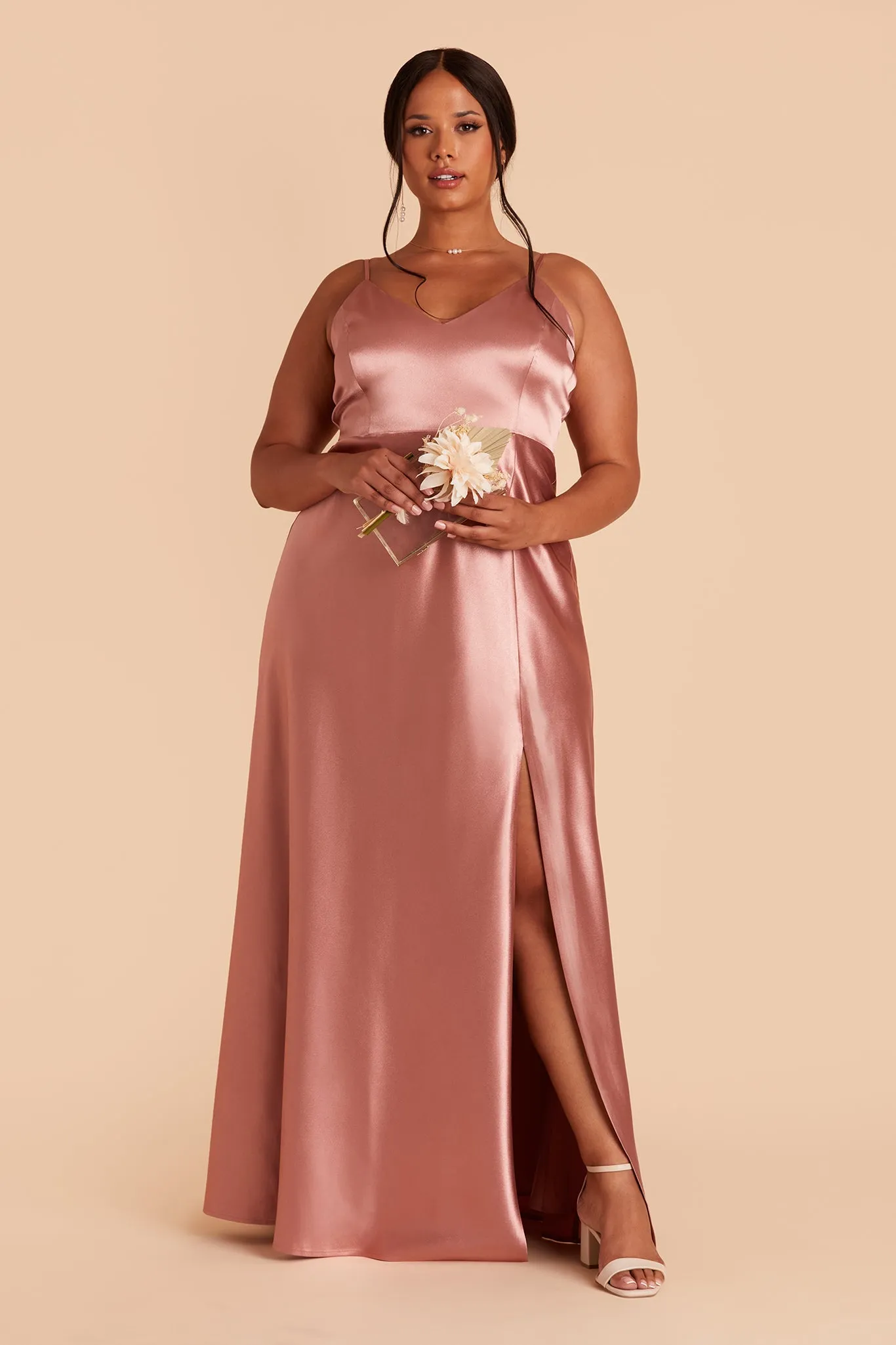 Jay Shiny Satin Dress - Desert Rose sold by Birdy Grey product image thumbnail 3