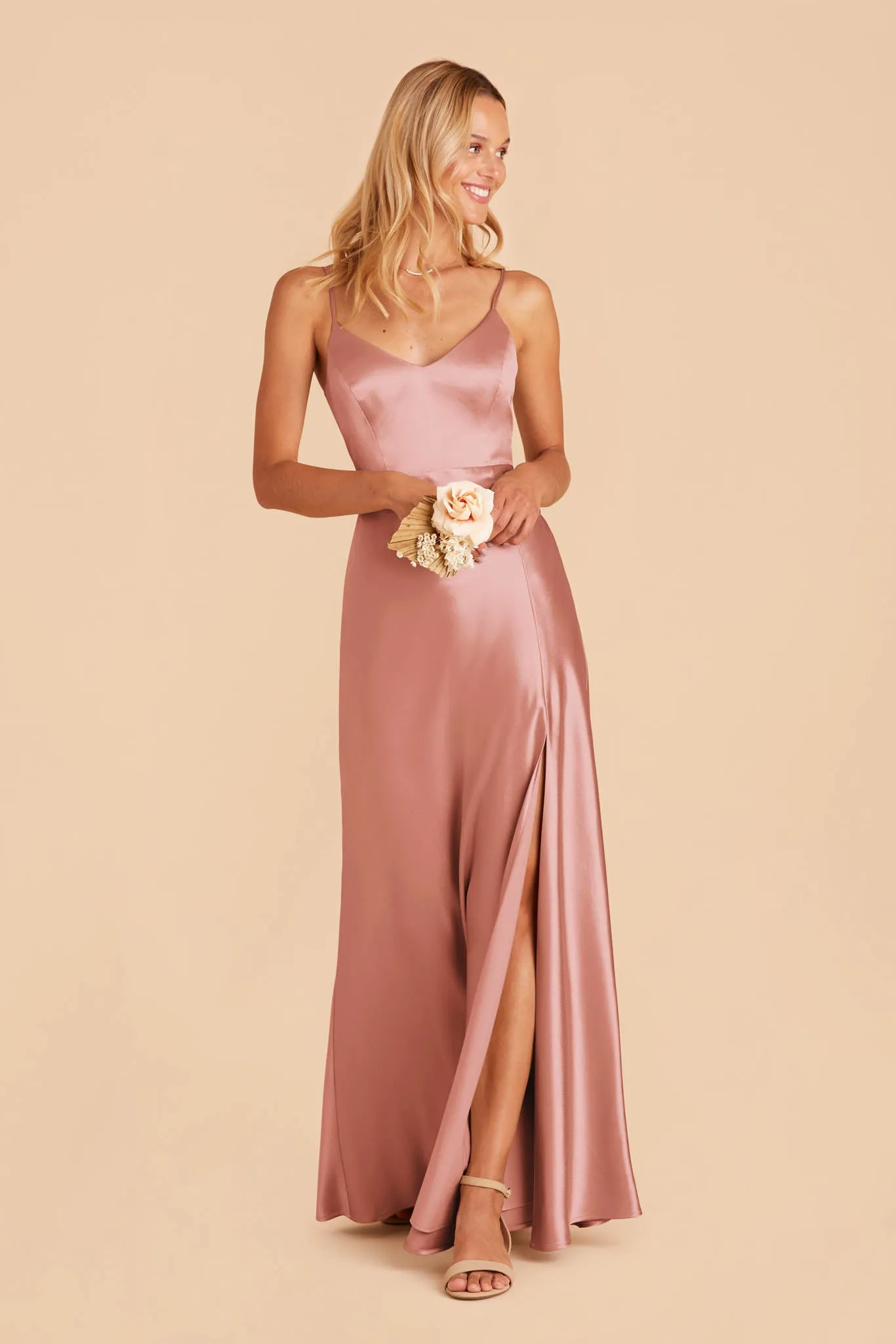 Jay Shiny Satin Dress - Desert Rose sold by Birdy Grey product image thumbnail 5