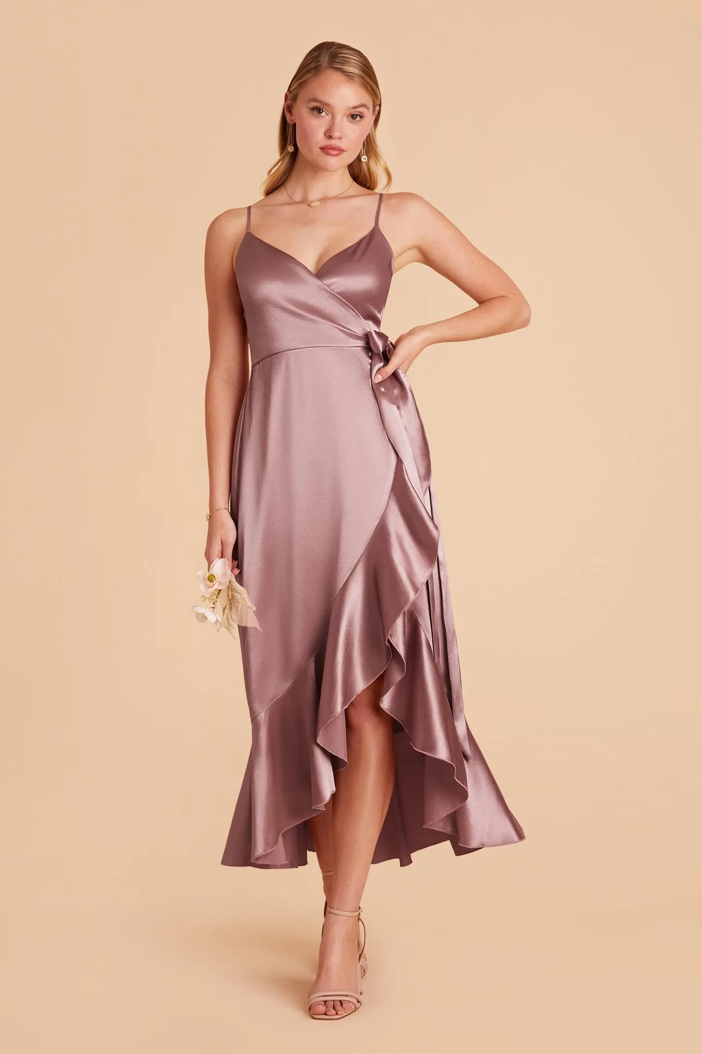 YC Shiny Satin Midi Dress - Dark Mauve sold by Birdy Grey
