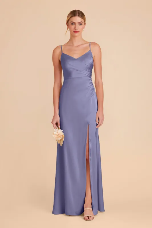 Catherine Matte Satin Dress - Wisteria sold by Birdy Grey