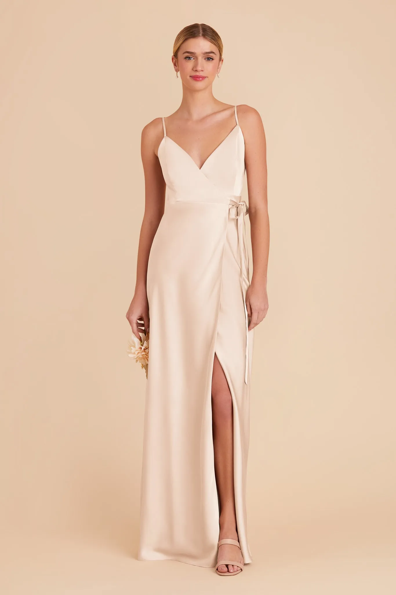 Cindy Matte Satin Dress - Champagne sold by Birdy Grey