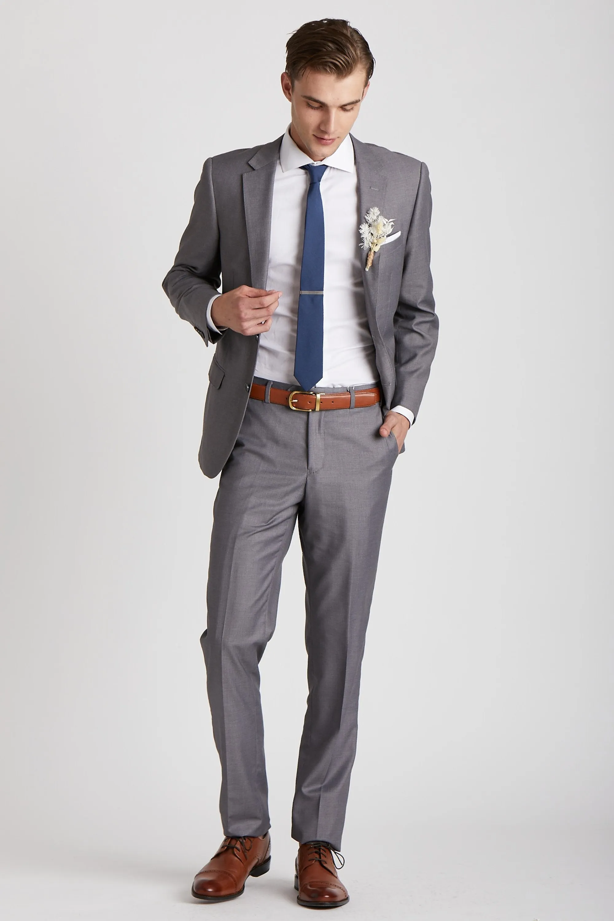 Simon Necktie - Slate Blue sold by Birdy Grey product image thumbnail 4