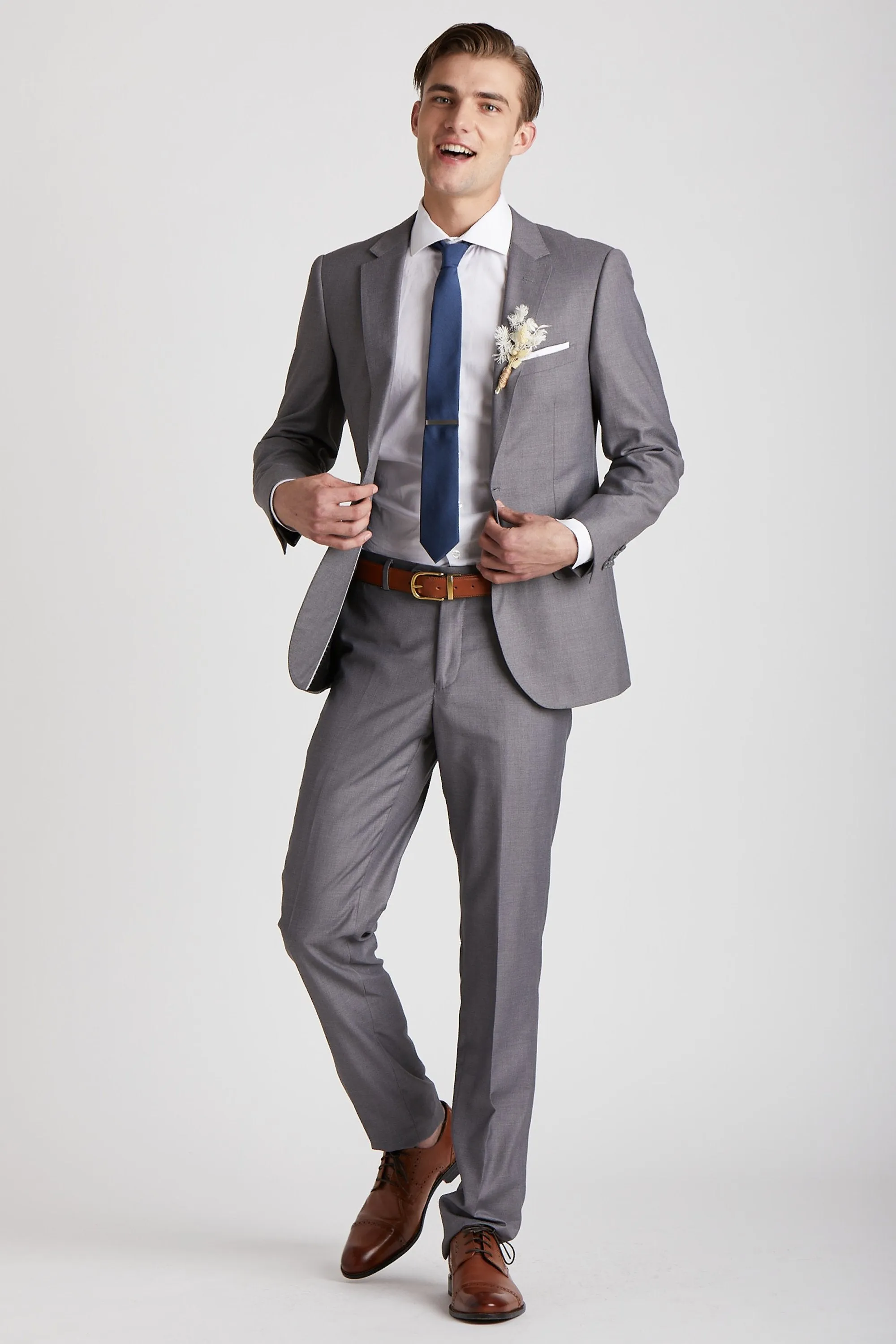 Simon Necktie - Slate Blue sold by Birdy Grey product image thumbnail 5