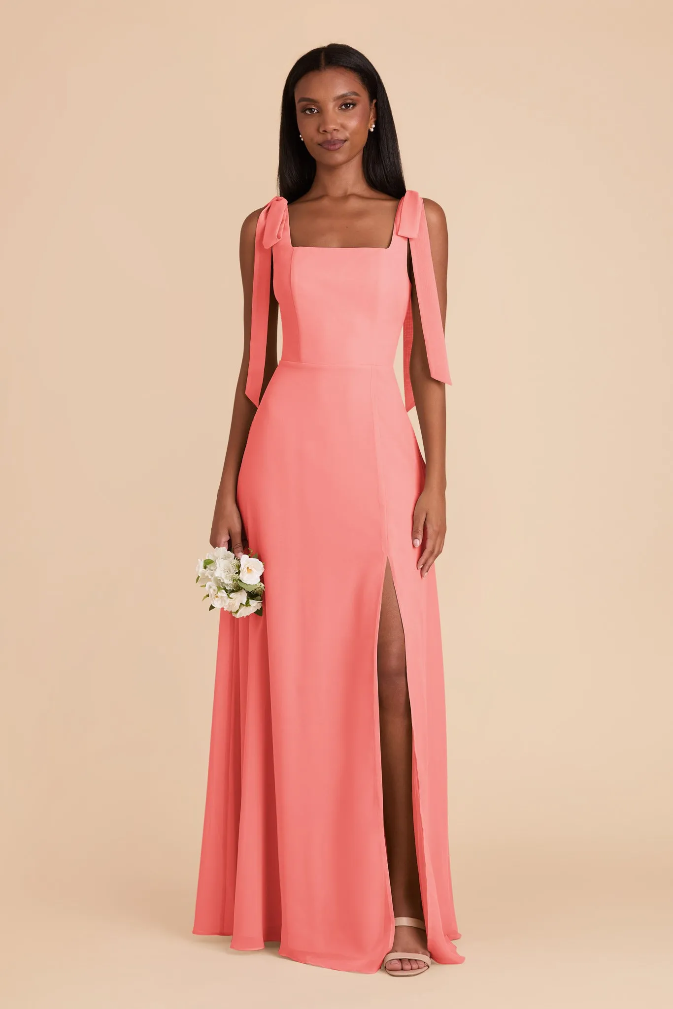 Alex Convertible Dress Chiffon - Coral Pink sold by Birdy Grey product image thumbnail 3