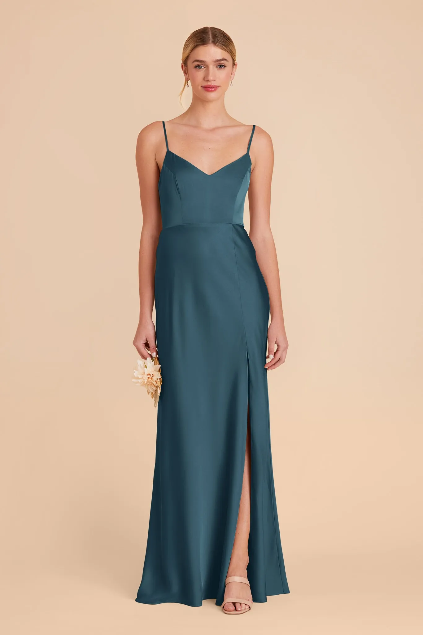 Jay Matte Satin Dress - Dark Teal sold by Birdy Grey
