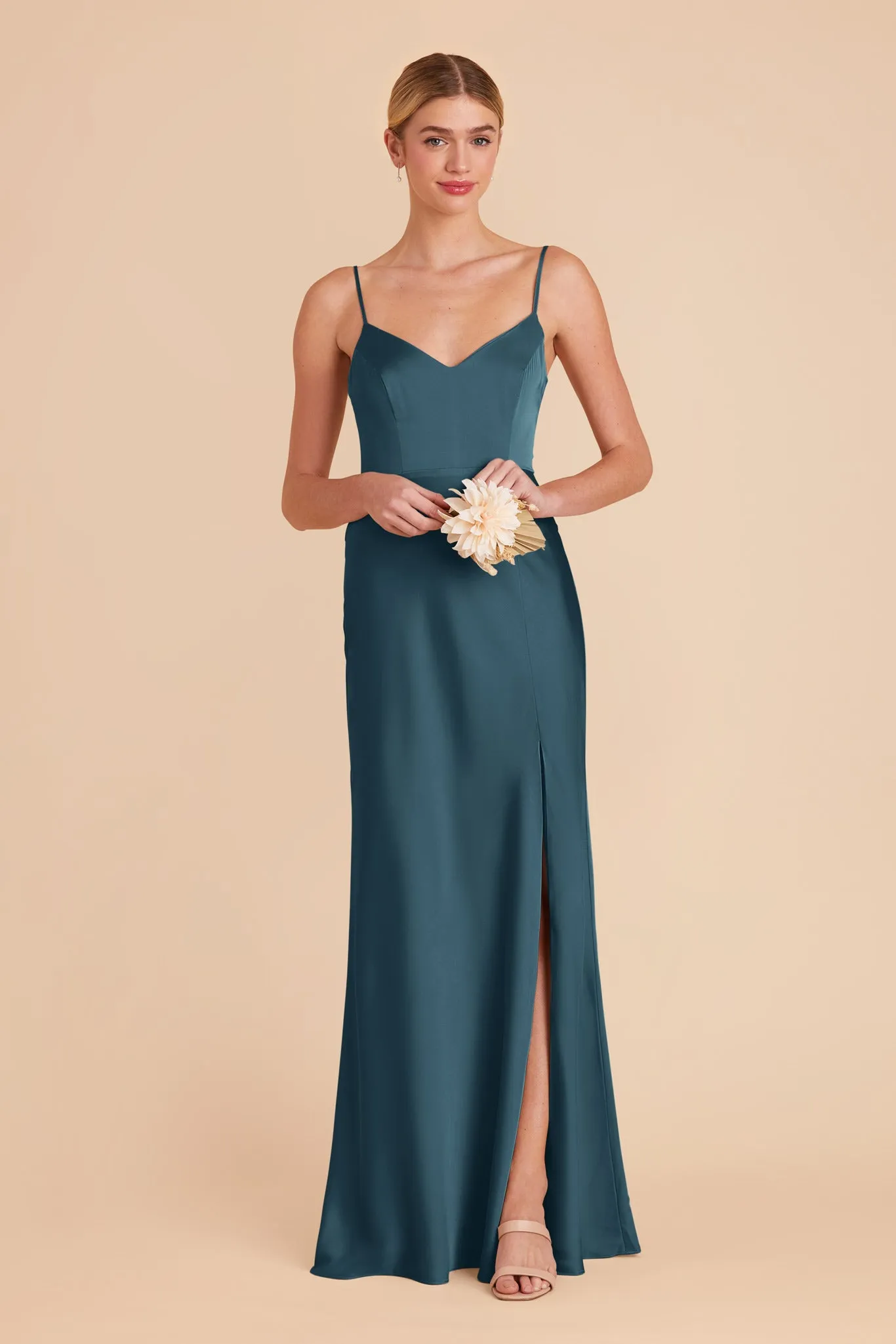 Jay Matte Satin Dress - Dark Teal sold by Birdy Grey product image thumbnail 3