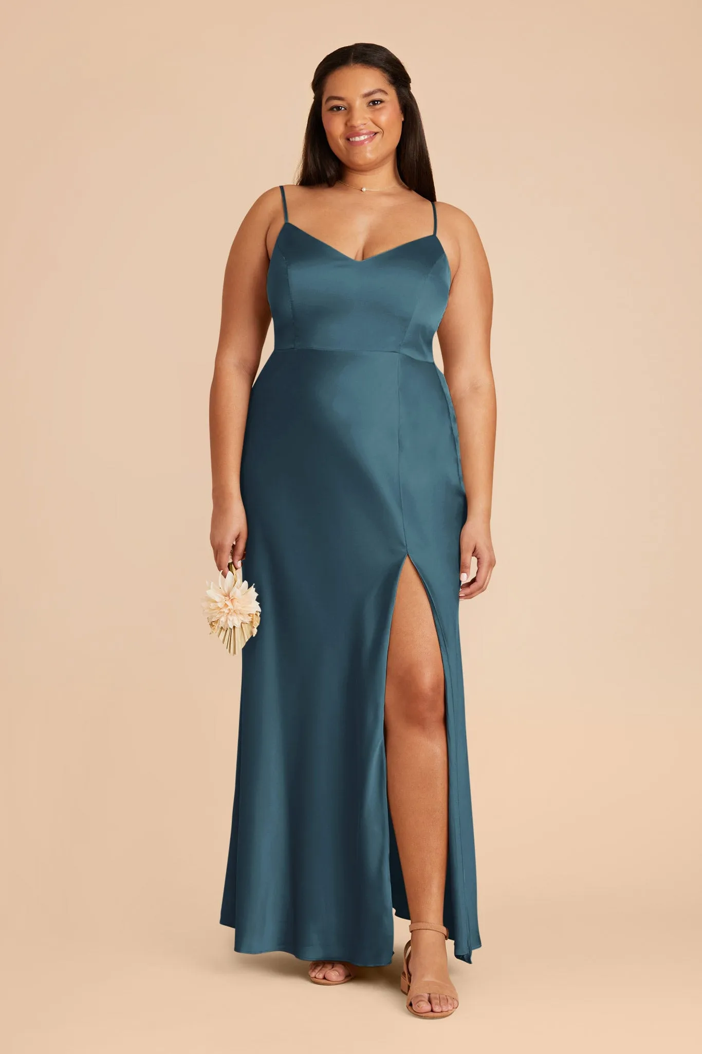Jay Matte Satin Dress - Dark Teal sold by Birdy Grey product image thumbnail 2