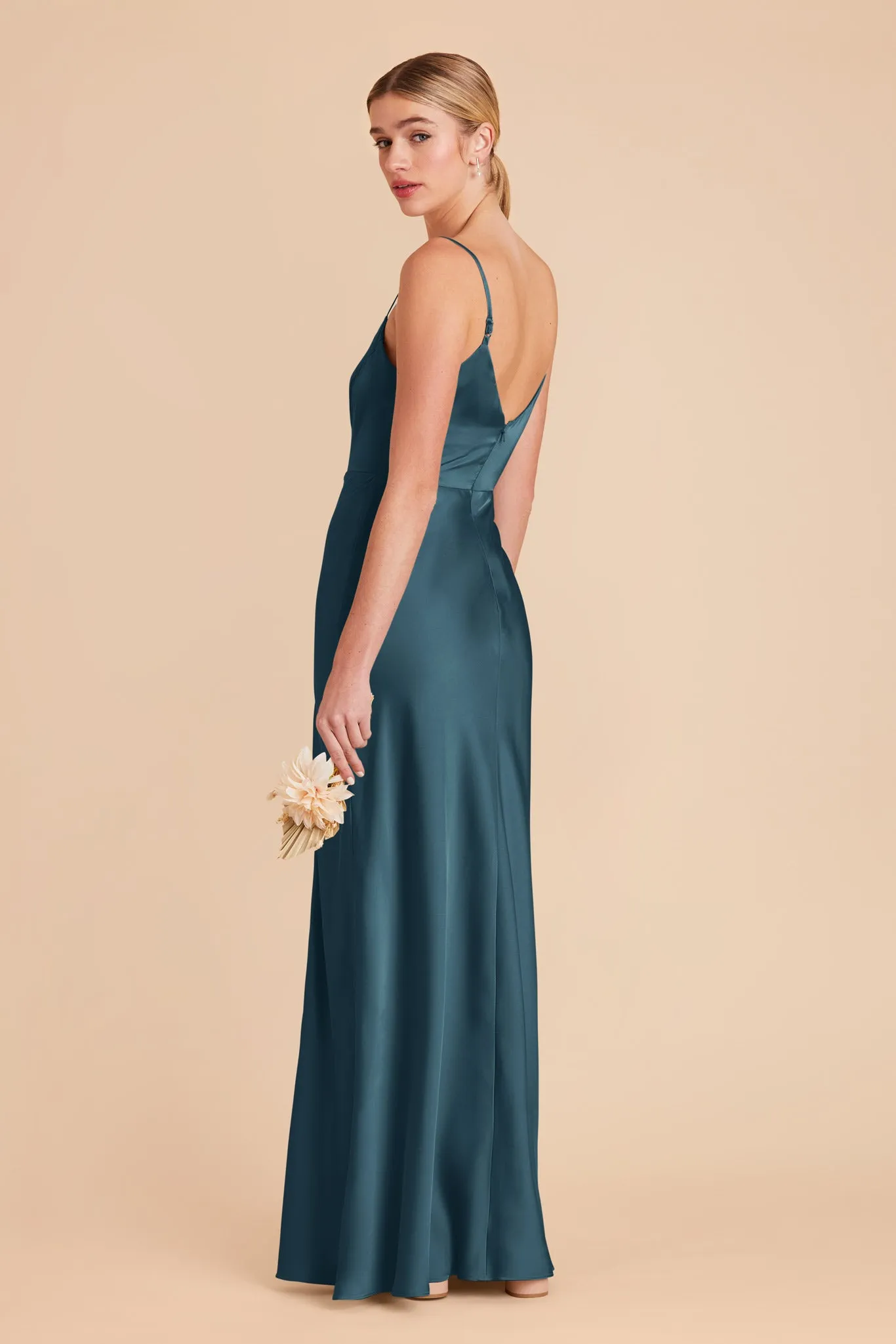 Jay Matte Satin Dress - Dark Teal sold by Birdy Grey product image thumbnail 4
