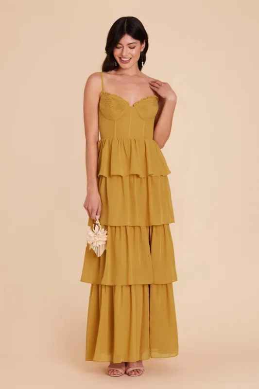 Lola Chiffon Dress - Marigold sold by Birdy Grey