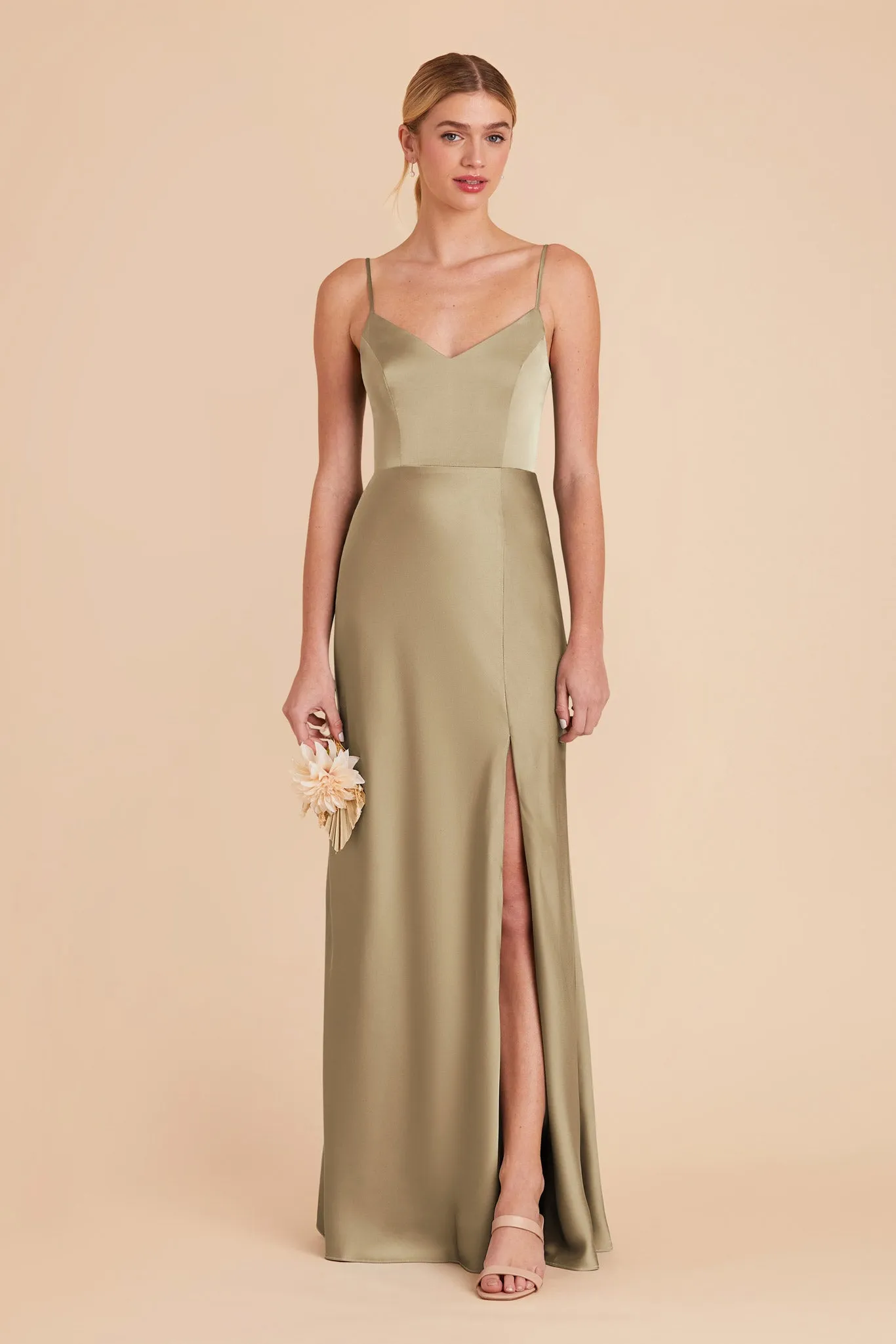Jay Matte Satin Dress - Moss Green sold by Birdy Grey